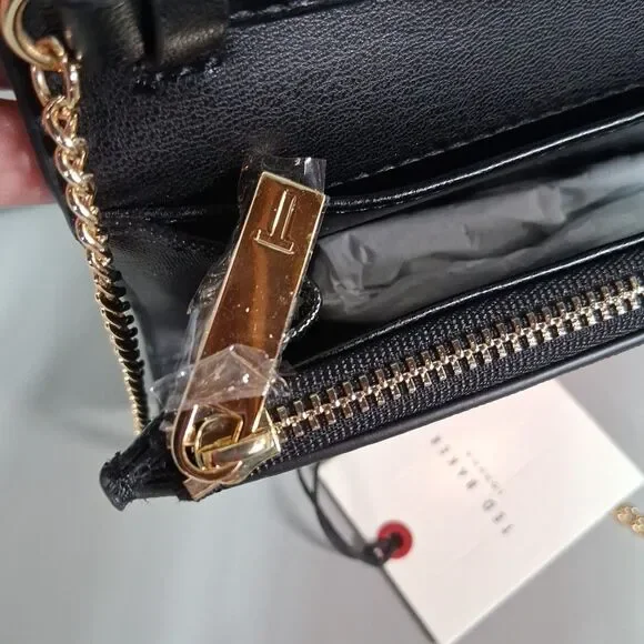 Ted Baker Cyra Floral Black Crossbody Clutch Bag Lock & Key Assessories New $175 - Picture 8 of 10